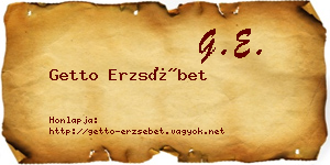 Getto Erzsébet névjegykártya